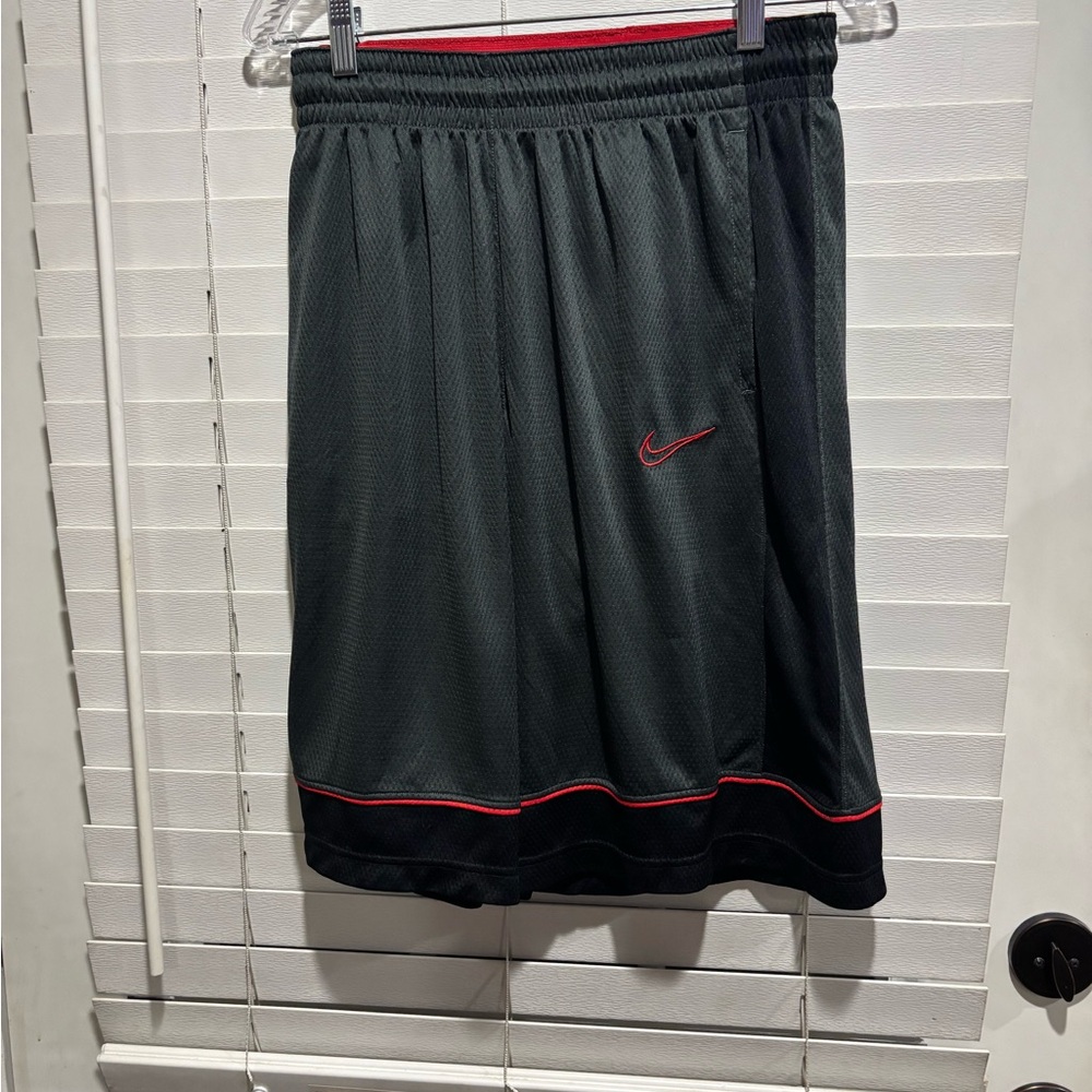 Nike Black and Gray Shorts with Red Trim